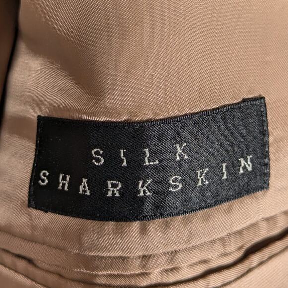 Jones New York 42L Tan Silk Wool Sharkskin Blazer Sport Coat Made in Korea - Picture 5 of 7